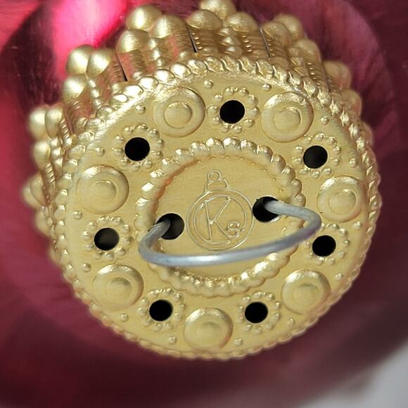 Christmas by Krebs Crimson Jewel Glass Ball Ornaments Red Feather Painted 6 - Picture 15 of 16